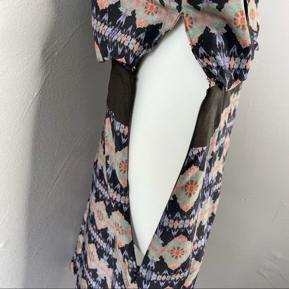 MORGAN CARPER ANTHROPOLOGIE Silk Mini Dress Womens Size 8 Summer Flowy Boho - Picture 5 of 7